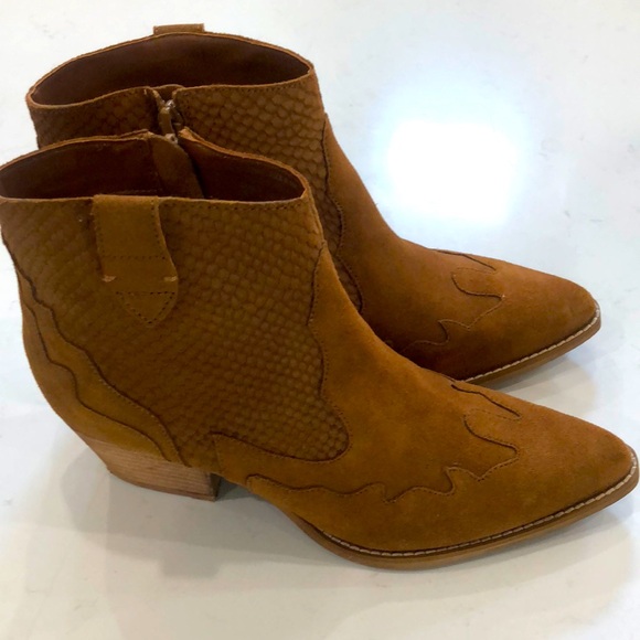 Matisse daphne Brown Ankle Boots women's size 8.5 leather suede cowboy - Picture 1 of 7